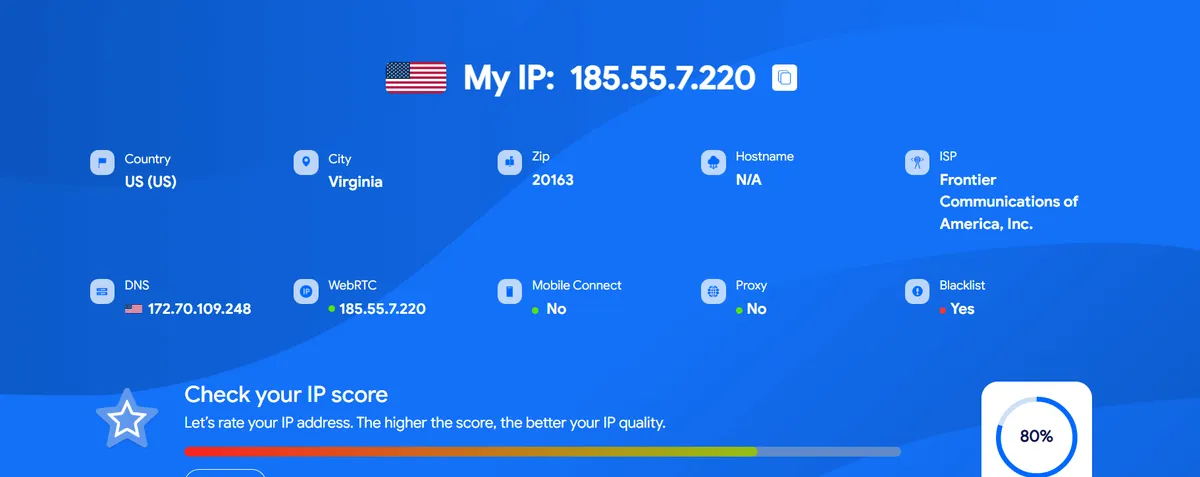 IP: US Virginia (185.55.7.220) 🇺🇸